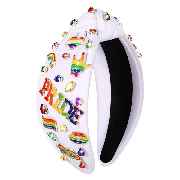 Rainbow Pride Headband LGBTQ Heart Flag Rhinestone Women\'s Hair Accessory main image 4